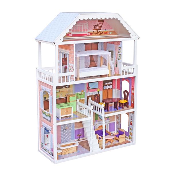 Dollhouse Cottage with Furniture Wooden