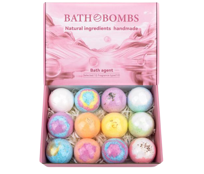 Luxurious Aromatherapy Handcrafted Natural Bath Bombs - Set of 12