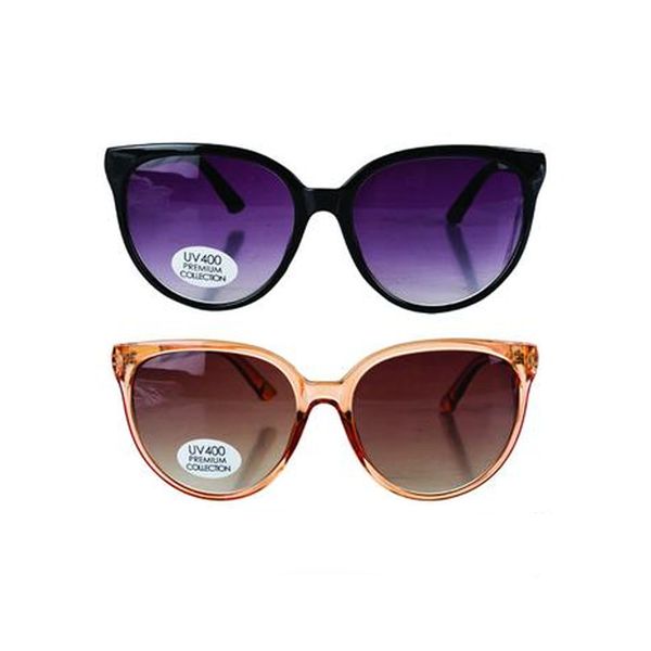 Sunglass Pre/Lds Oversized Cateye - 2 Pack