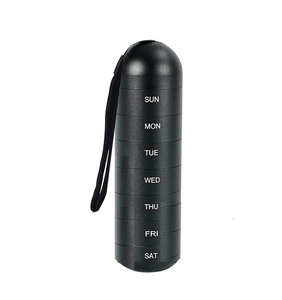 7 Day Aluminum Alloy Pill Organizer Weekly Waterproof Travel Pill Box