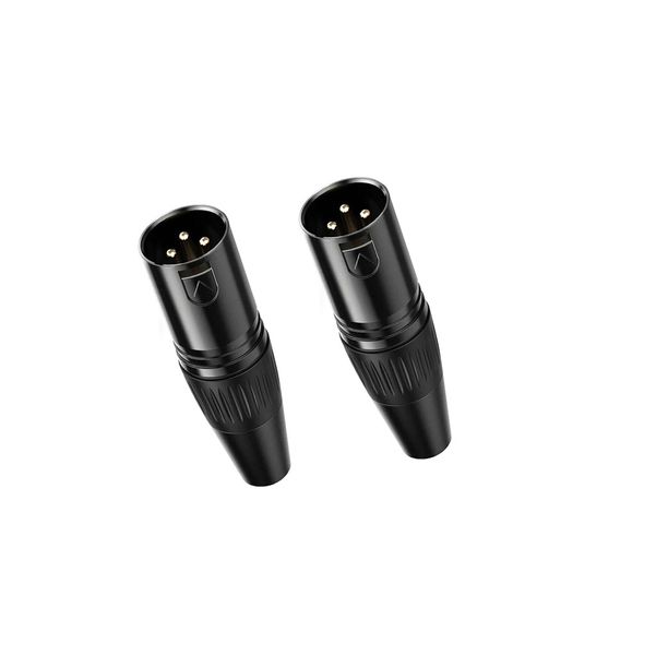 Tecnix Neutrik Black male 3-Pin XLR Connector – Pair