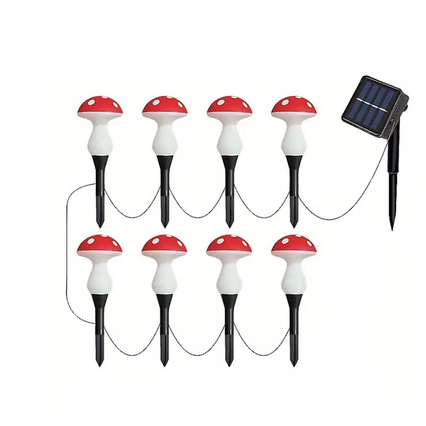 Outdoor 8-In-1 LED Solar Mushroom Light, Waterproof Decorative Light