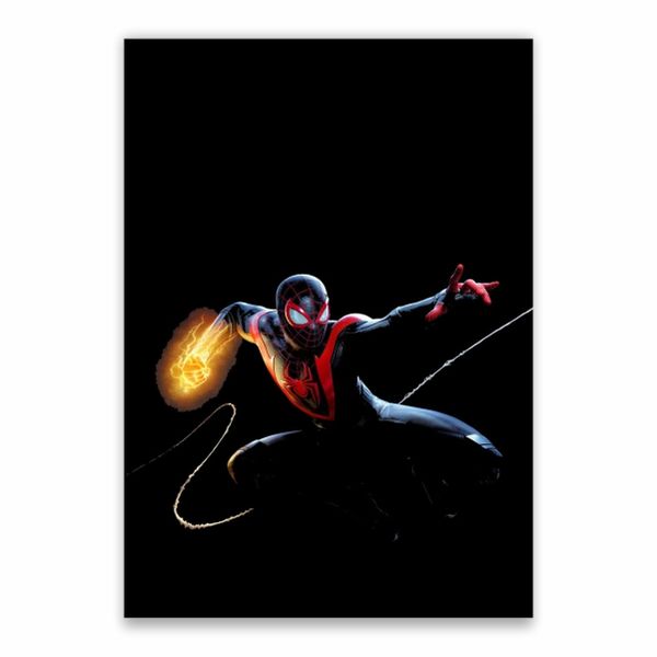 Black Spider-Man Web Slinging Poster - A1