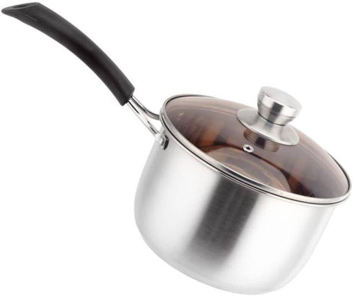 Silver Stainless steel Non-Stick Pot With Lid