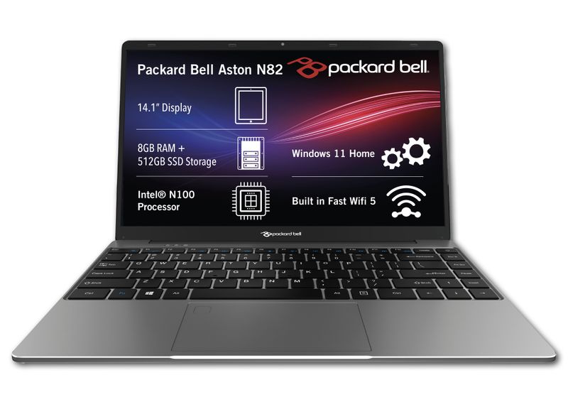 Packard Bell Aston N82 14.1" Intel N100 8GB RAM+512GB SSD Win11 Home Laptop