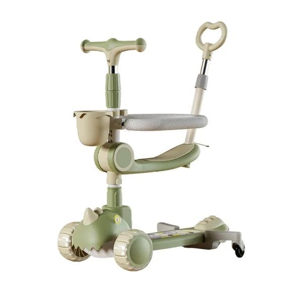 Multi-functional Three Wheel Skate Scooter for Kids With Removable Seat