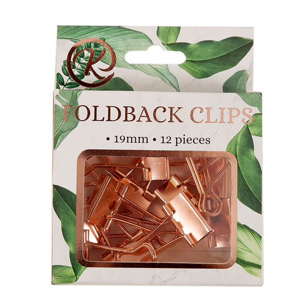 Kenzel - 19mm Rose Gold Foldback Clips 12 Pieces x 2