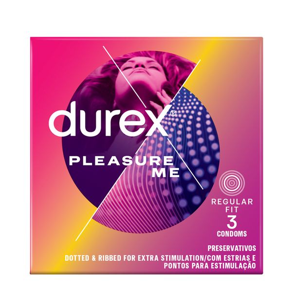 Durex 3's, Ribbed &amp; Dotted Condoms, With lubricant, Pleasure Me