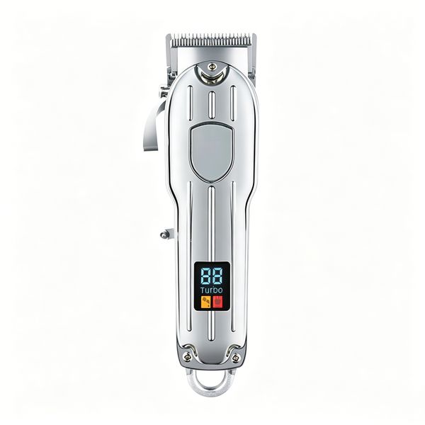 LCD Display Hair Clipper - Rechargeable Stainless Steel Trimmer