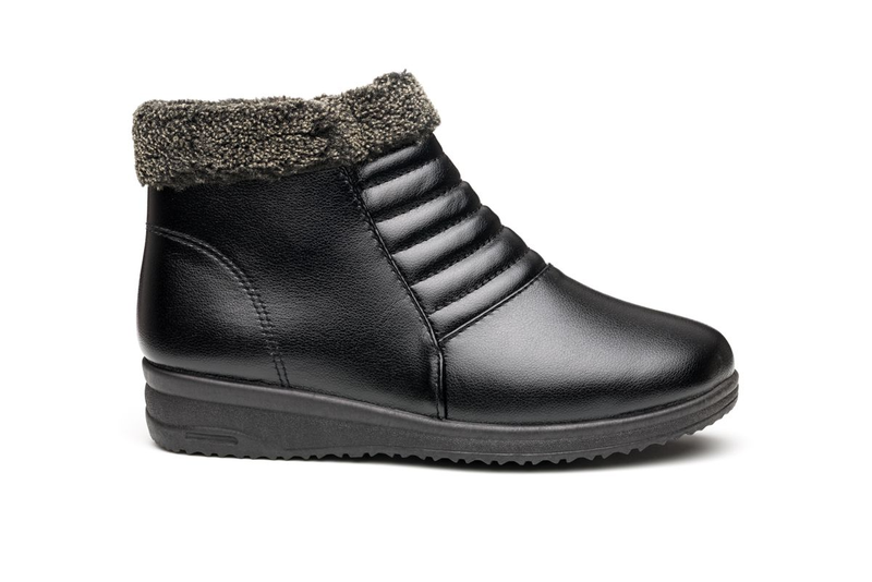 Women's Winter Ankle Boots with Patterned PU Upper