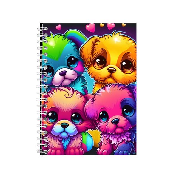 Coloured Puppies Notebook Animal Gift Idea Notepad Pad 81