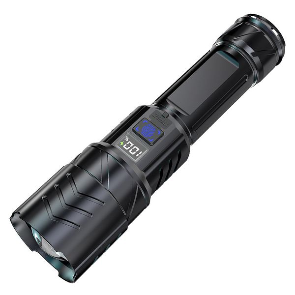 Rechargeable LED Spotlight Flashlight with Digital Display, Ultra High Beam