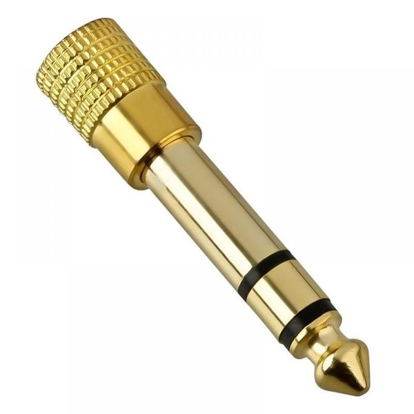 Gold Plated 6.5MM Male to 3.5MM Female Jack