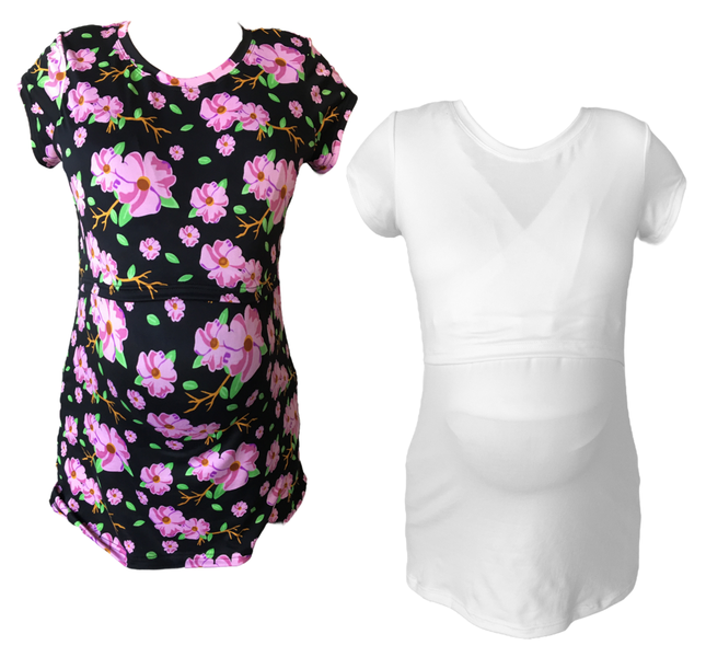 2 Pack-Black/Purple Floral &amp; White image