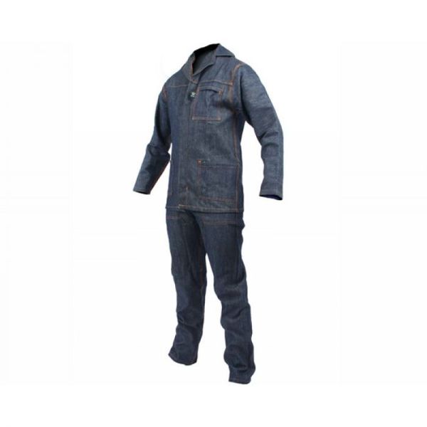 Overall 2 Piece Denim Blue Size 38 Pants 42 Jacket