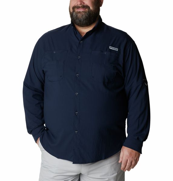 Columbia Men's Tamiami II Long Sleeve Shirt Colllegiate Navy Big &amp; Tall