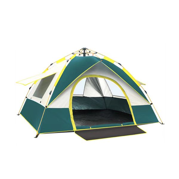 Tent-004-G, 3~4 Sleper 1 Door 3 Windows Tent-Green