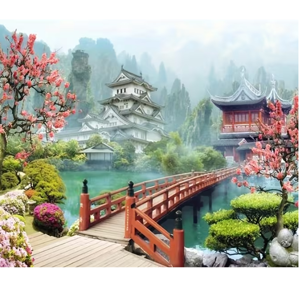 DIY Paint By Number Kit - Chinese Garden (40 x 50cm)