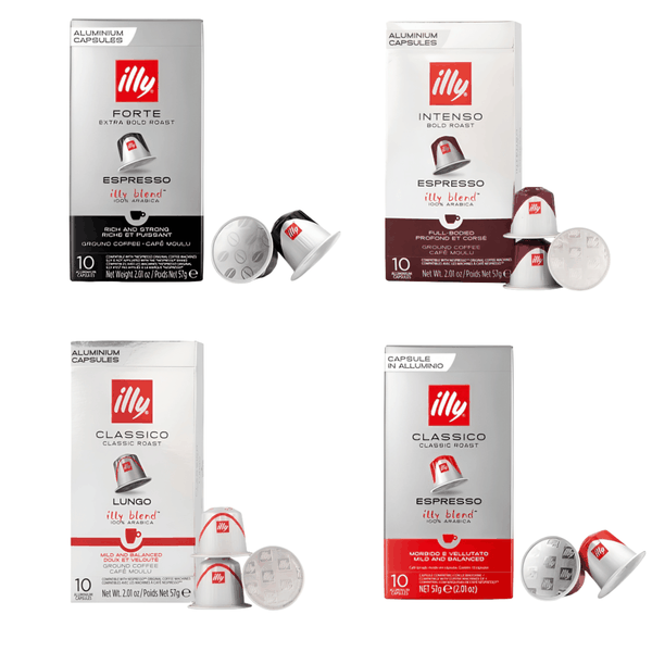 Illy Aluminium Coffee Capsules Variety Pack of 4 Flavours