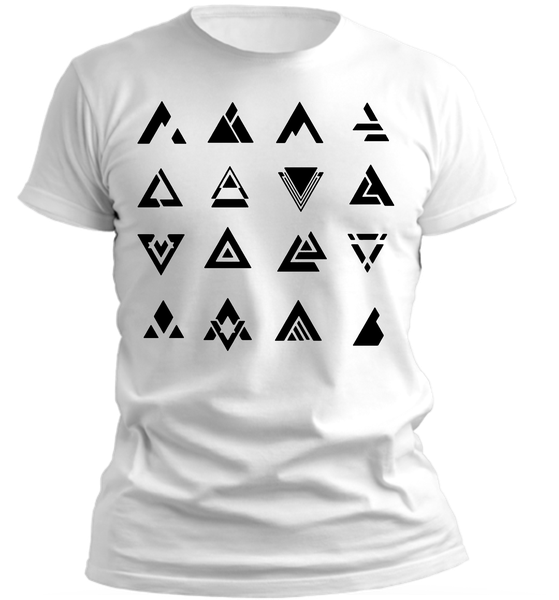 PepperSt Men's White T-Shirt - Triangular