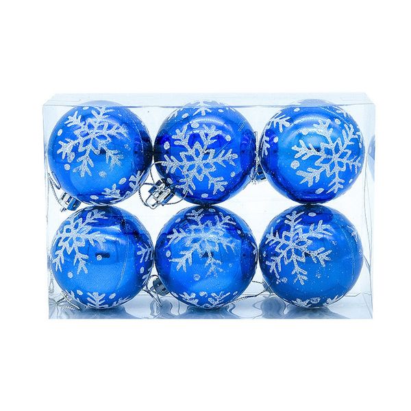 6Pcs 6Cm Christmas Balls Christmas Tree Decorations Gift -Blue
