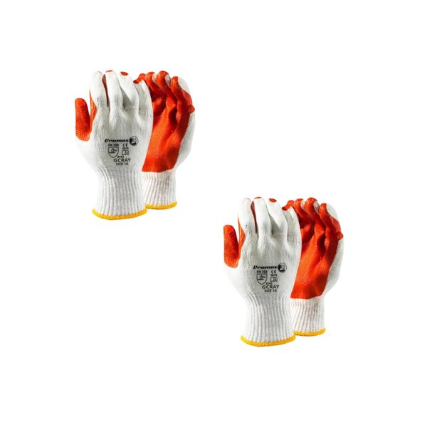 2 Pack Dromex Rubber Coated Crayfish Gloves - Heavy Duty Work Gloves