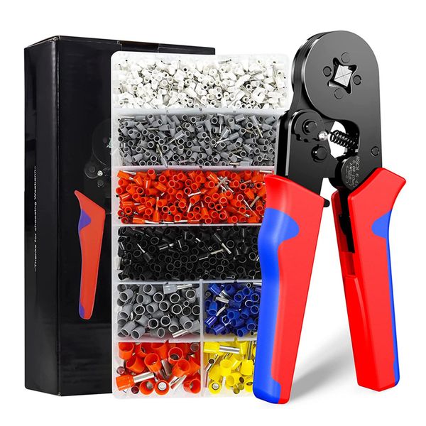 6-4 0.25-10mm AWG23-7 Ferrule Crimping Tool Kit with 1200 Piece Ferrule kit