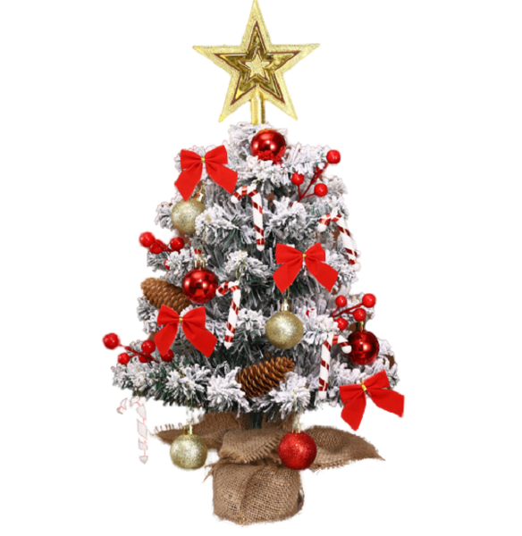 Christmas 45cm Red Flocked Tabletop Tree with Illumination