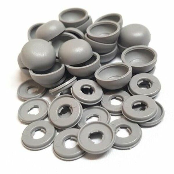 ViewProtect Cover Caps &amp; Washers Grey x 24