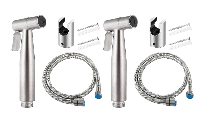 Dual Bidet Hand Sprayer Set - 2x Toilet Trigger Sprays with 1.1m Hoses