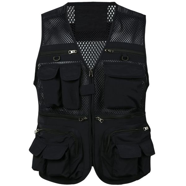 Men Outdoor Vest Multi-Pockets Utility Vest for Hiking Work Fishing Travel