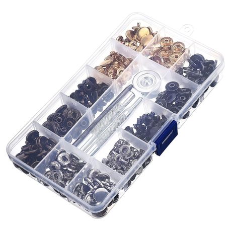 400 Piece DIY Snap Button Kit With Fasteners Pliers Press Tool Set Metal  Buttons Press Studs for Installing Clothes Bags Metal Snap Buttons 