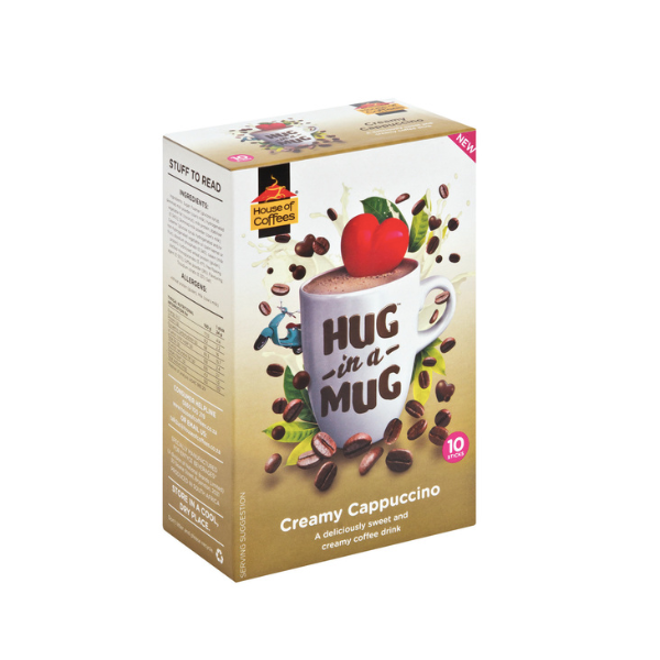 House Of Coffees - Hug In a Mug Creamy Cappuccino 24g 10s - Set of 6 ...