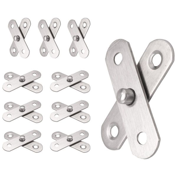 10PCS Shed Door Hinges Kitchen Cabinet Hidden 360 Degree Rotation