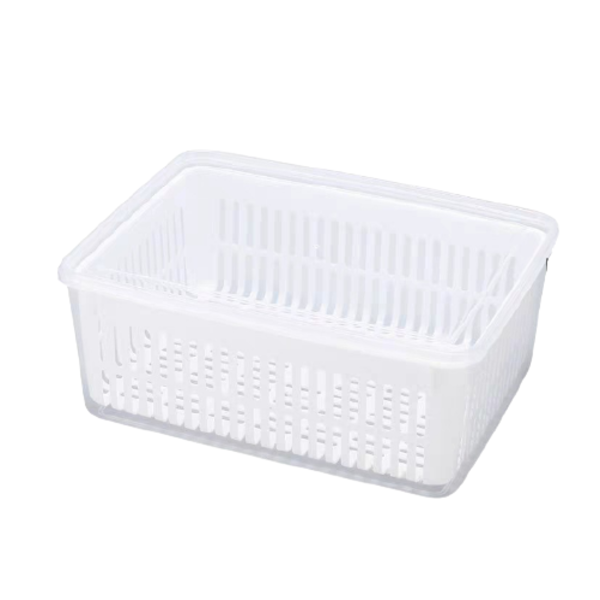 2-In-1 Drain Basket and Storage Box - Transparent