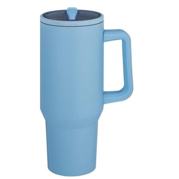 SourceDirect - Double-Wall Vacuum Bottle with Straw (1260ml) - Blue