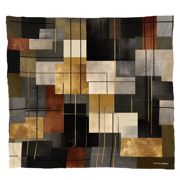 Gold Rust Charcoal Light Weight Fleece Blanket by Wikus Schalkwyk