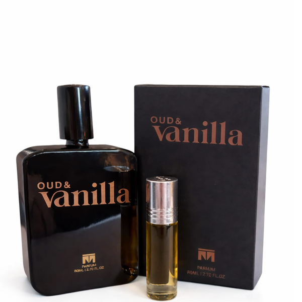 Oud &amp; Vanilla Luxury Perfume Set - 80ml Eau de Parfum + 15ml Oil Perfume