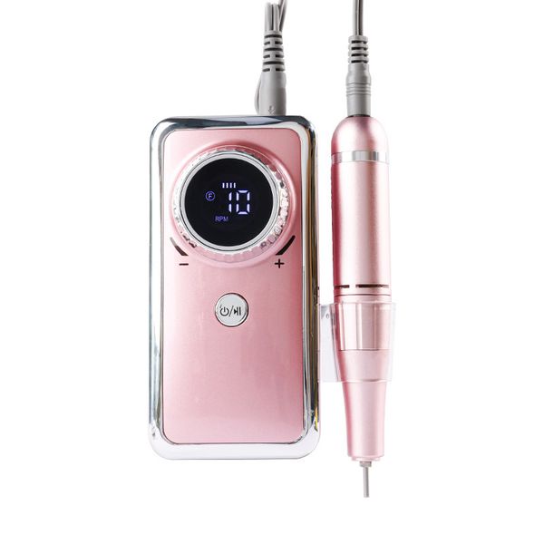 Portable Cordless Nail Drill - 35K RPM, Type-C, LCD Display &amp; 10H Battery