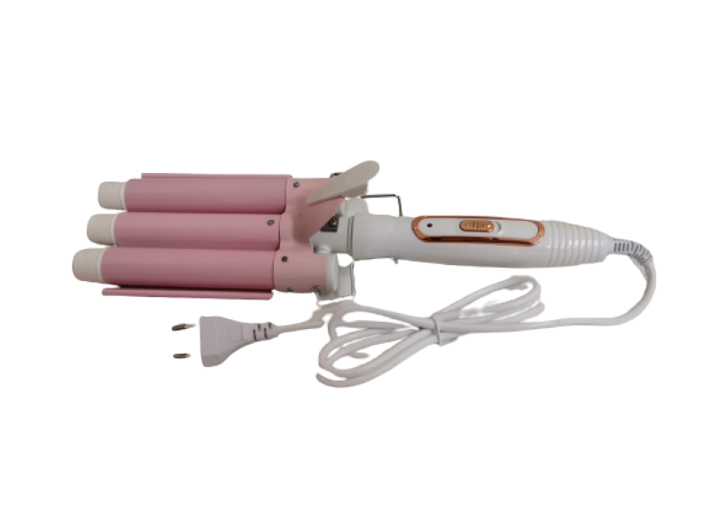 Light Pink Hair Curling Iron 3 Barrel Ceramic Wand Curler Shop Today