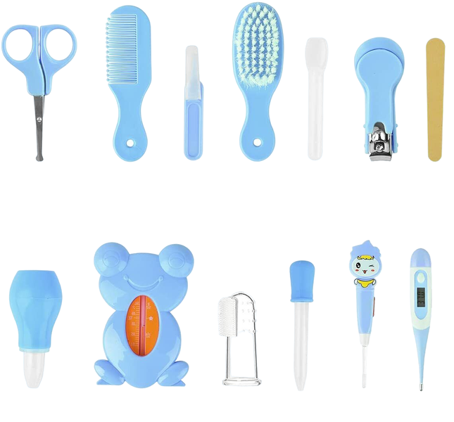 Synergy360 Baby and Child Healthcare and Grooming Kit - 13-Piece Set - Blue