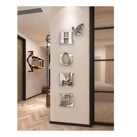 Home Mirror Wall Decor, Beautiful Home and Butterfly Wall Stickers Image