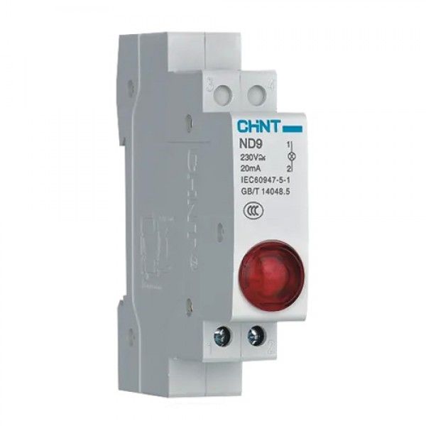 CHINT ND9 Red LED Indicator Light Pilot Light DIN Rail Mount