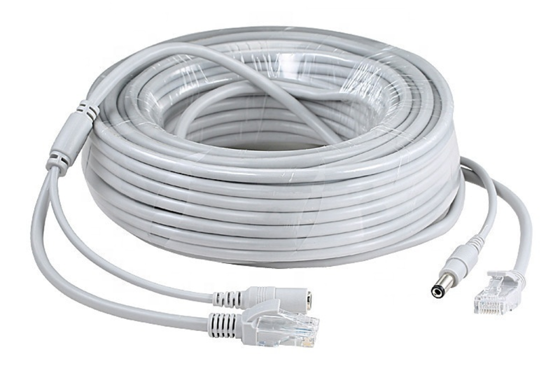 ZATECH RJ45 + DC Ethernet CCTV Cable for IP Cameras - 50 Meter