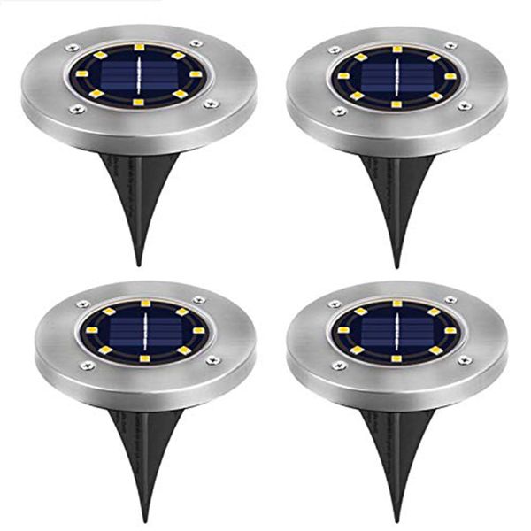 FocusLights® Pack of 4 Solar Ground 8 LED Lights