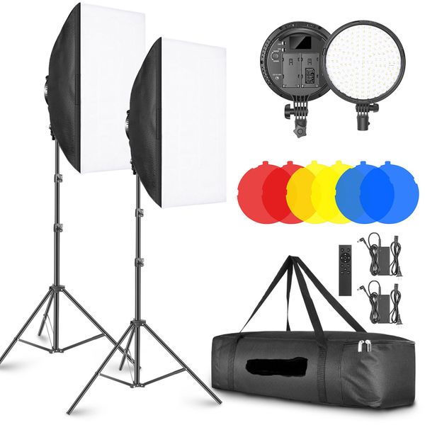 Battery Operated LED Color Softbox Light Kit