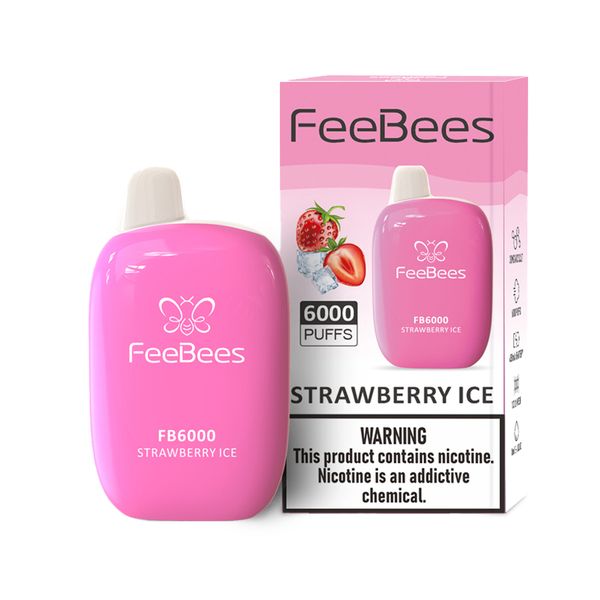 FeeBees Disposable 6000Puffs Vape Bar 30mg - Strawberry Ice
