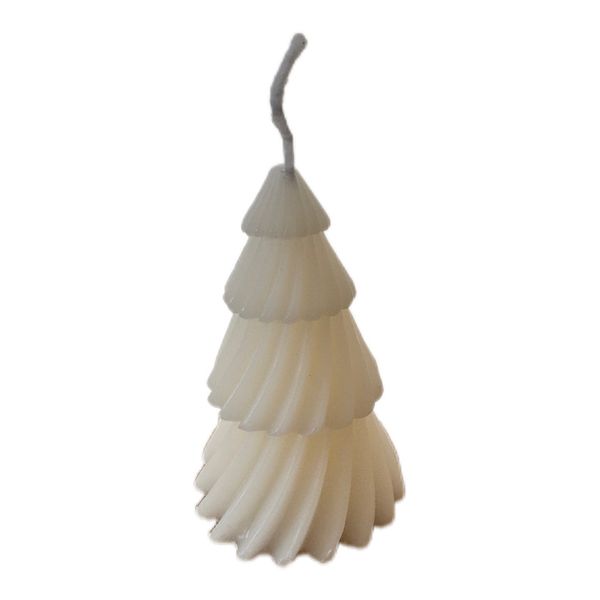 9cm White Christmas Tree Candle Decoration