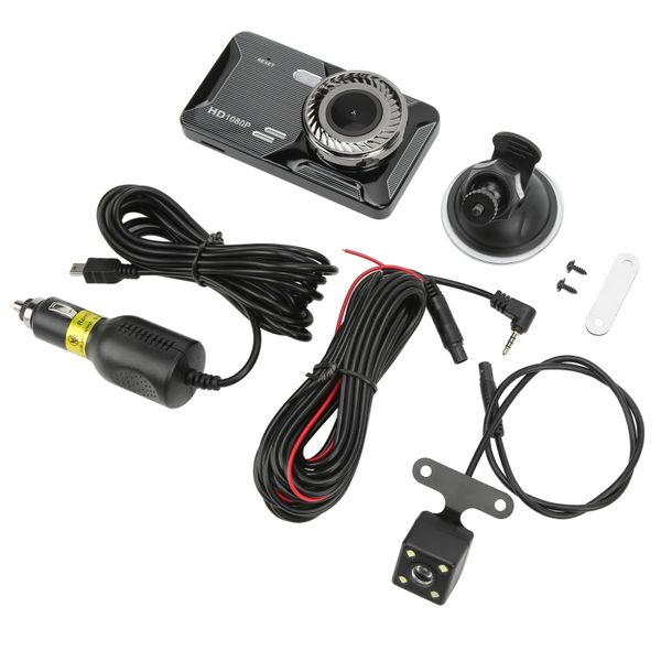 1080P Car Driving Recorder, 170 Wide Angle, Dual Lens Dash Camera