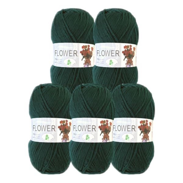 Double Knitting Polyester Yarn 100g (Pack of 5) Petrol Green